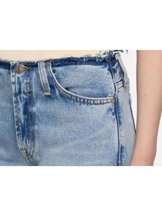 7 For All Man Kind Size 27 Low Cigarette Blue Erosion Jeans NWT $248 - Picture 11 of 15